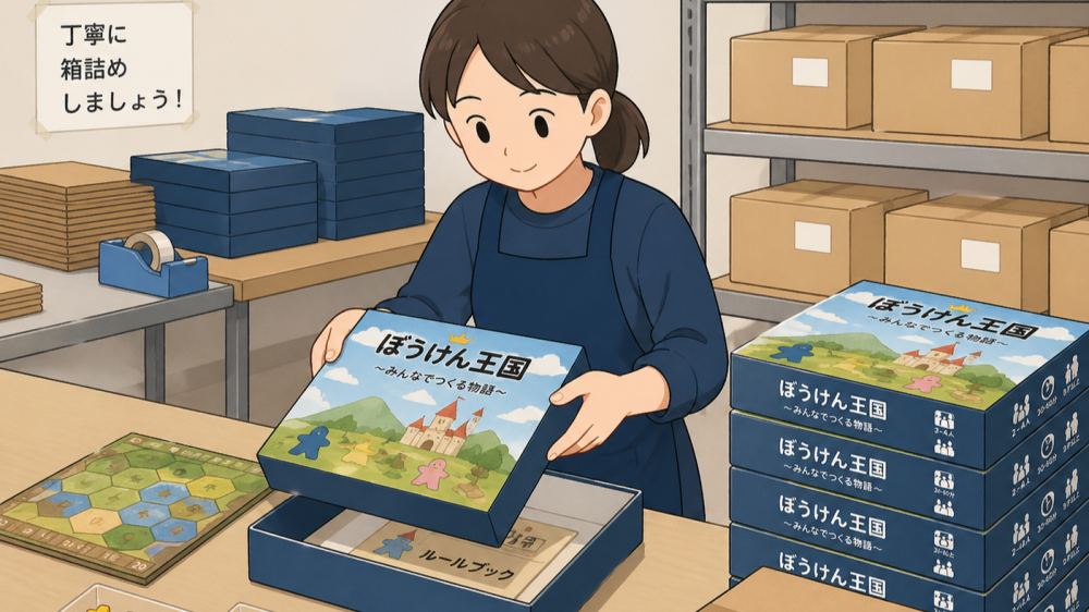 【軽作業】ボードゲーム箱詰め作業【名古屋/大須にて実施】